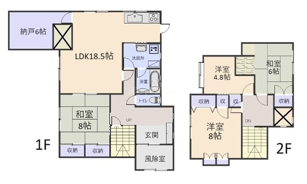 小松ケ丘貸家の物件間取画像